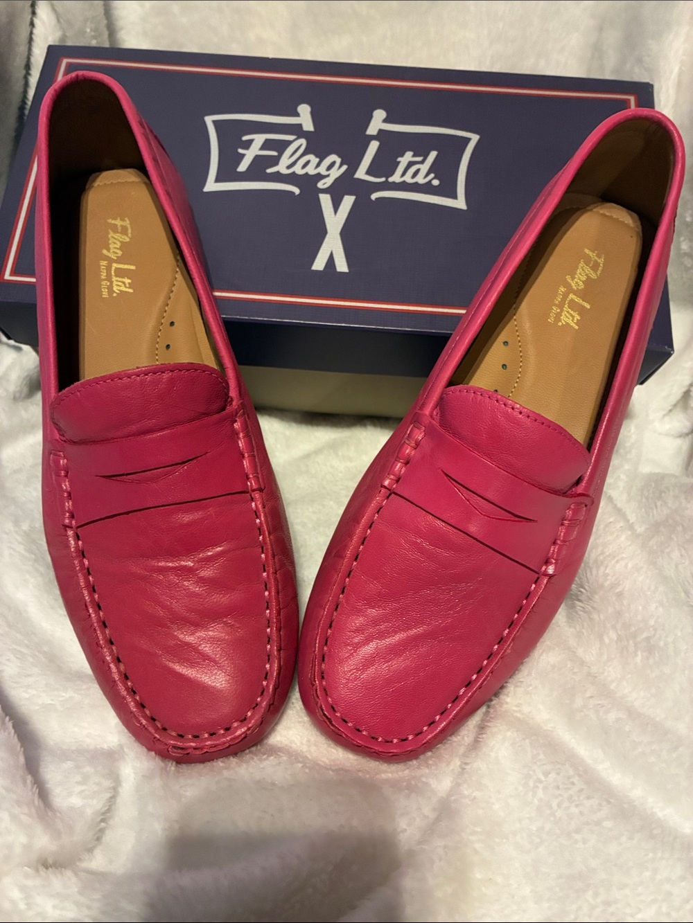 Tory Burch Pink Leather Penny Loafers
